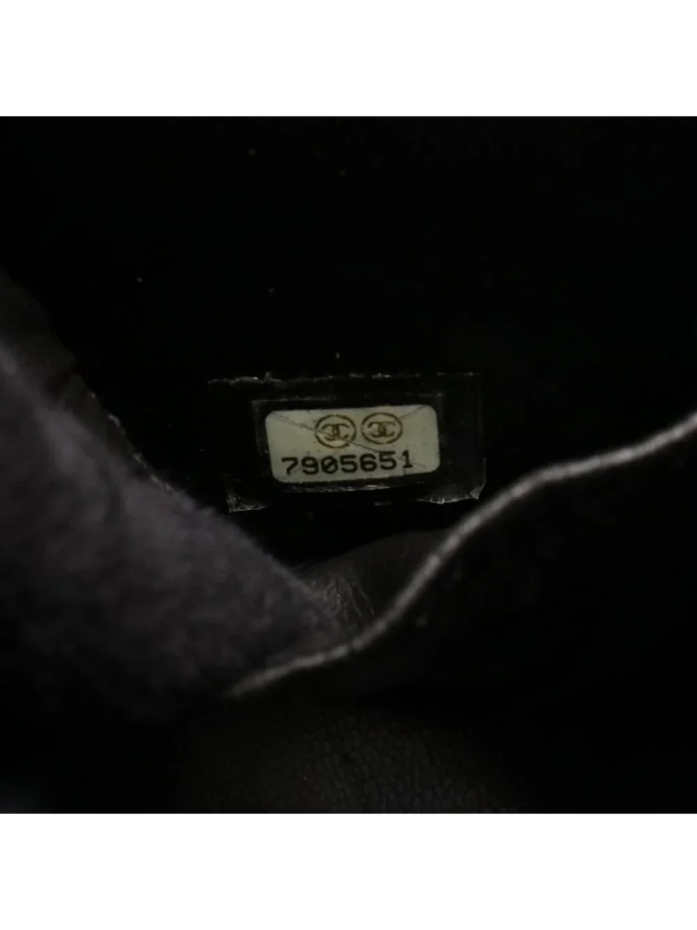 Chanel Handbag CC Logo Black Caviar Leather Quilted Vertical Vanity Bag